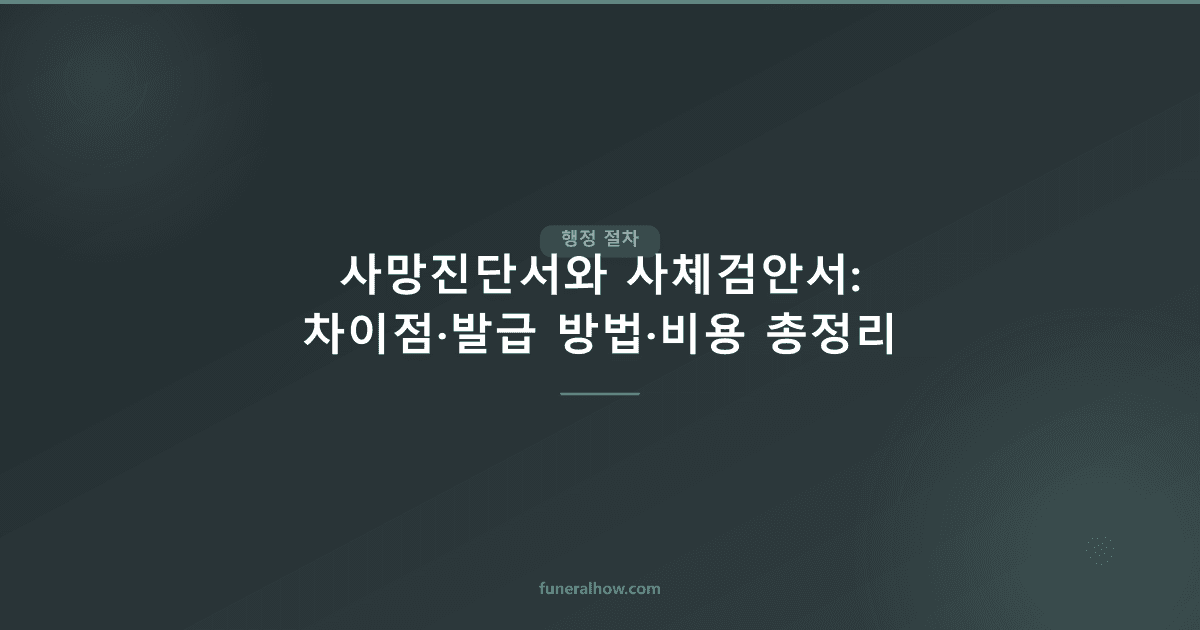 사망진단서와 사체검안서: 차이점·발급 방법·비용 총정리 - 행정 절차 관련 이미지